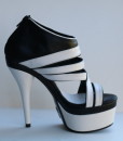Black and White Leather Sandal 5