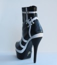 Black and White Leather Bootie 3