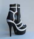 Black and White Leather Bootie 5