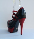 Tongue Black and Red Leather Pump 3