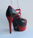 Tongue Black and Red Leather Pump 5