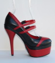 Tongue Black and Red Leather Pump 7