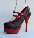 Tongue Black and Red Leather Pump 11