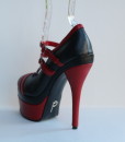 Racing Stripes Black and Red Leather Pump 3