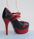 Racing Stripes Black and Red Leather Pump 6