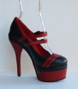 Racing Stripes Black and Red Leather Pump 8