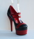 Racing Stripes Black and Red Leather Pump 9