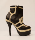 Chocolate Brown and Beige Artificial Leather Bootie 6